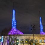 Oregon Convention Center Spire and Crescent Lights